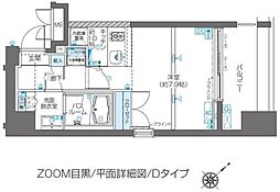 ZOOM目黒 ワンルームの間取図画像