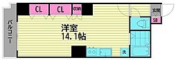 ニューハイツ大森 ワンルームの間取図画像