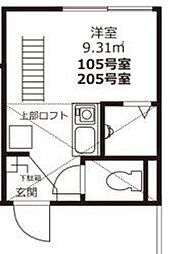 iDeal戸越銀座 ワンルームの間取図画像