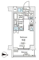 メゾン・クロイゾン ワンルームの間取図画像