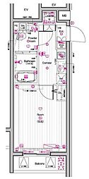 THEPREMIUMCUBEG東中野 1Kの間取図画像