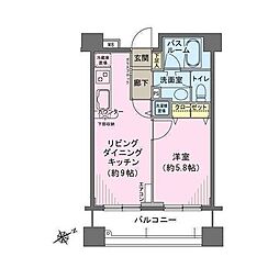ヒルレジデンス大崎 1LDKの間取図画像