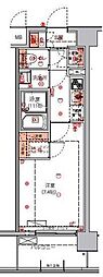 ハーモニーレジデンス東京アーバンスクエア#002 1Kの間取図画像