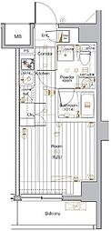 PREMIUMCUBEGNISHIOI ワンルームの間取図画像