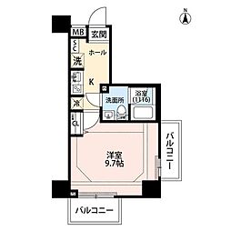 プレール・ドゥーク亀戸水神駅前 1Kの間取図画像