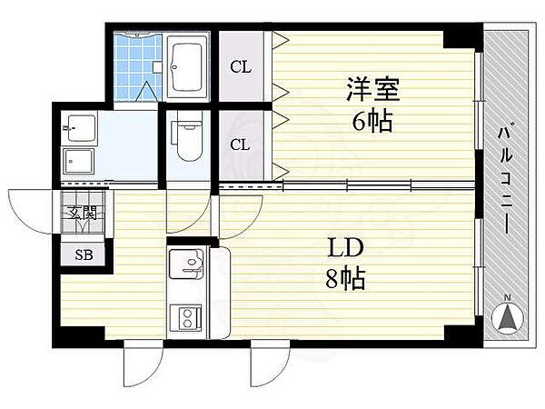 大阪府大阪市東成区大今里西３丁目(賃貸マンション1LDK・6階・35.00㎡)の写真 その2