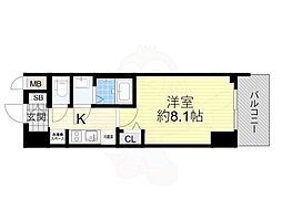 プレサンス谷町九丁目駅前 1Kの間取図画像