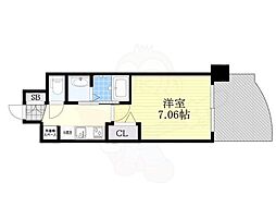 近鉄難波線 鶴橋駅 徒歩9分の賃貸マンション 14階1Kの間取り