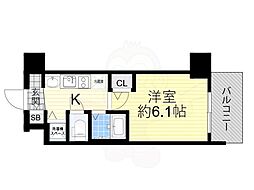 プレサンス大阪城公園パークプレイス 1Kの間取図画像