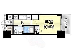 JR大阪環状線 森ノ宮駅 徒歩5分の賃貸マンション 5階1Kの間取り