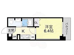 近鉄難波線 布施駅 徒歩8分の賃貸マンション 5階1Kの間取り