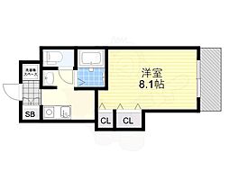 近鉄大阪線 布施駅 徒歩4分の賃貸マンション 3階1Kの間取り