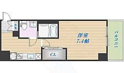 JR大阪環状線 寺田町駅 徒歩5分の賃貸マンション 8階1Kの間取り