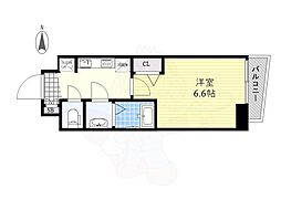 ファステート大阪城東グリッジ 5階1Kの間取り