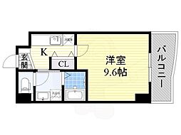 近鉄大阪線 布施駅 徒歩4分の賃貸マンション 6階1Kの間取り