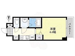 ファステート大阪城東グリッジ 5階1Kの間取り