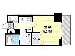 JR大阪環状線 寺田町駅 徒歩5分の賃貸マンション 5階1Kの間取り