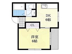 ライフハウスツネ2号館 1DKの間取図画像
