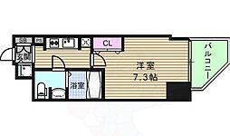 Osaka Metro谷町線 谷町四丁目駅 徒歩7分の賃貸マンション 8階1Kの間取り