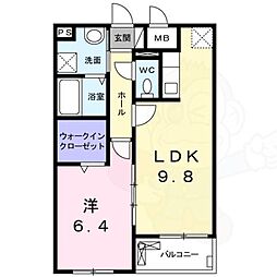 Osaka Metro千日前線 南巽駅 徒歩8分の賃貸アパート 1階1LDKの間取り