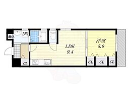 JR関西本線 東部市場前駅 徒歩16分の賃貸アパート 1階1LDKの間取り