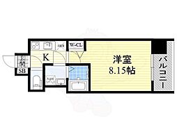JR大阪環状線 桃谷駅 徒歩7分の賃貸マンション 6階1Kの間取り