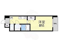 Mv.imp大阪鶴橋（旧BADGE鶴橋） 3階1Kの間取り