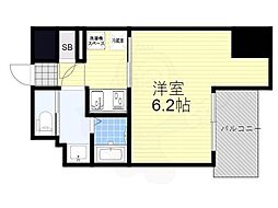 ArtizA森ノ宮D.C. 6階1Kの間取り