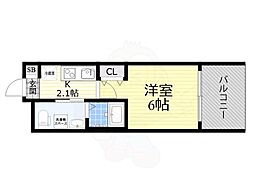 JR大阪環状線 鶴橋駅 徒歩9分の賃貸マンション 4階1Kの間取り