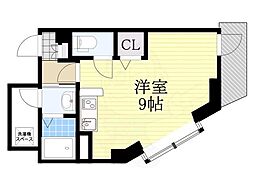 JR大阪環状線 玉造駅 徒歩6分の賃貸マンション 2階ワンルームの間取り