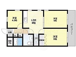 Osaka Metro中央線 深江橋駅 徒歩1分の賃貸マンション 5階3LDKの間取り