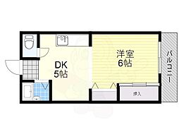 シャンボール今里2番館 ワンルームの間取図画像