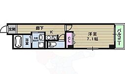 エスペランサ谷町 1Kの間取図画像