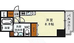 Lalaplace四天王寺夕陽ヶ丘 ワンルームの間取図画像