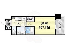 CASSIA高井田ノースコート 1Kの間取図画像