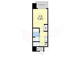 PARKHILLS今里Ray 1Kの間取図画像