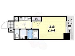 アドバンス大阪バレンシア 1Kの間取図画像