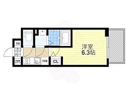 エスリードザ・グレア大阪 1Kの間取図画像
