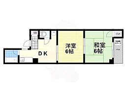ハイツコスモ21 2DKの間取図画像