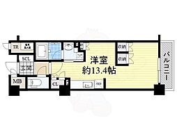 エル・セレーノ上本町レジデンス ワンルームの間取図画像