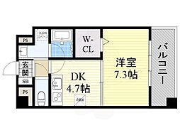 グランドマリン森ノ宮 1DKの間取図画像