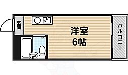 YOUハイム今里 ワンルームの間取図画像