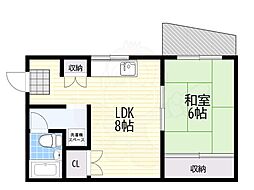朝日プラザ高津3 1LDKの間取図画像