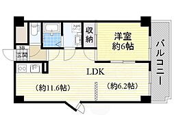シンケビル 1LDKの間取図画像