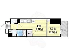 アーバネックス天満橋Front 1DKの間取図画像
