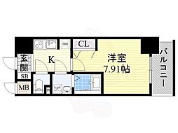 Aden谷町 1Kの間取図画像
