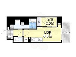 アーバネックス天満橋Front 1LDKの間取図画像