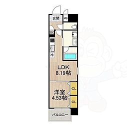 レオングラン本町橋 1LDKの間取図画像