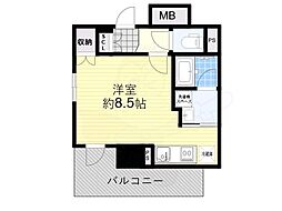 メトライズ森ノ宮中央 1Kの間取図画像
