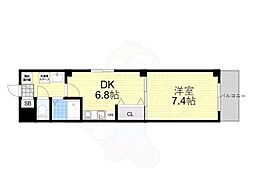 パーク巽東2 1DKの間取図画像